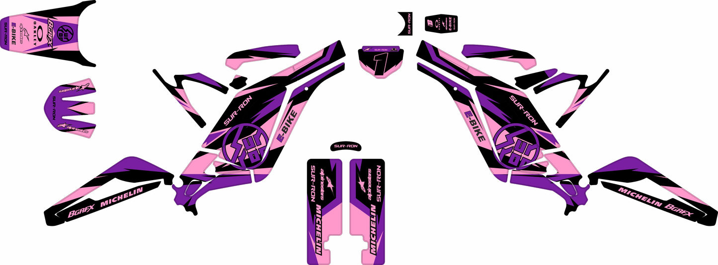 SURRON FULL GRAPHICS KIT ''SHARPED PURPLE'' DESIGN