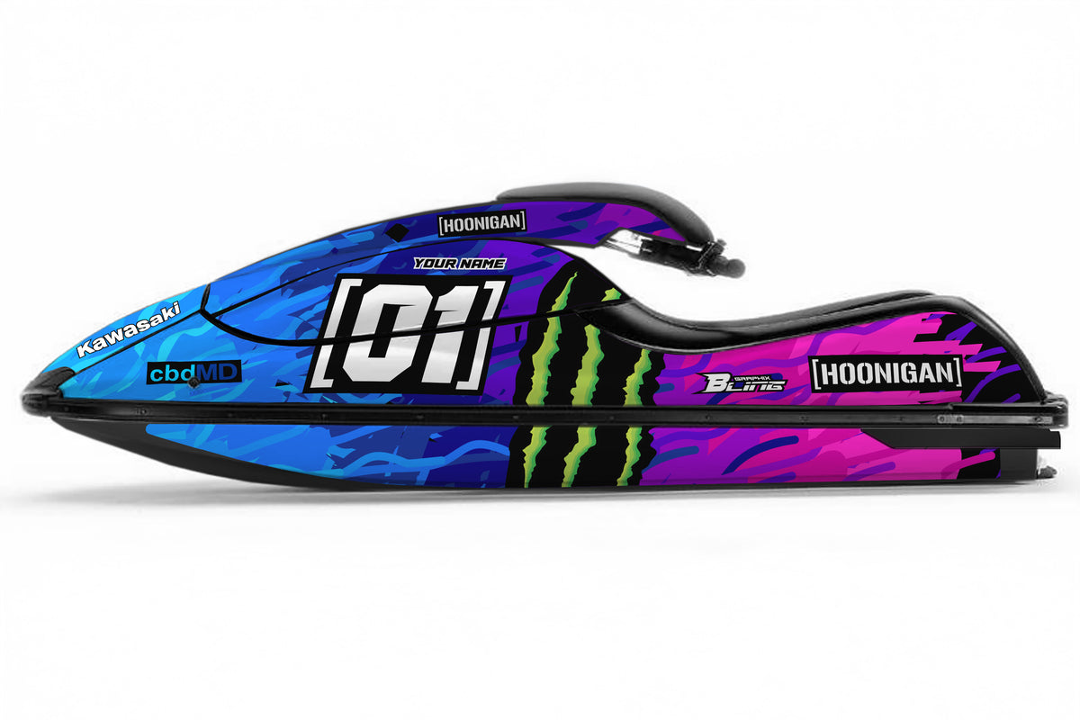 KAWASAKI SXR 800 FULL GRAPHICS KIT "HOONIGAN RETRO" DESIGN