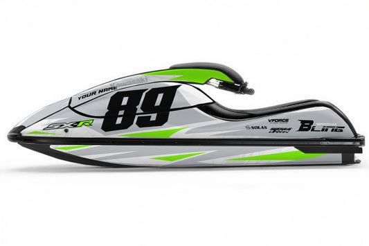 KAWASAKI SXR 800 FULL GRAPHICS KIT "LIQUID GREY" DESIGN