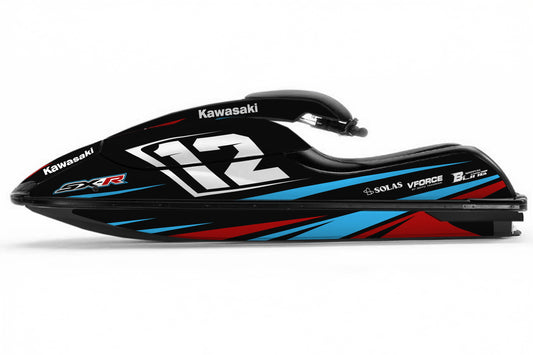 KAWASAKI SXR 800 FULL GRAPHICS KIT "RACED" DESIGN