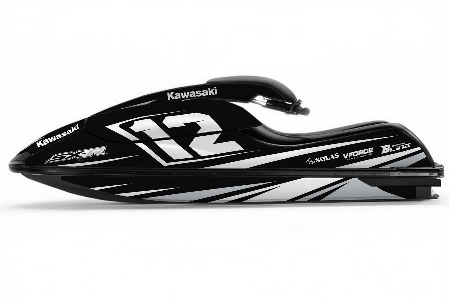 KAWASAKI SXR 800 FULL GRAPHICS KIT "RACED GREY" DESIGN