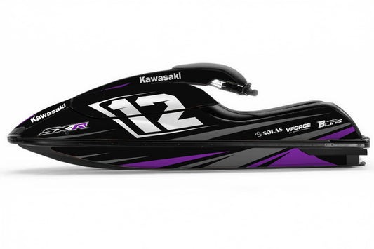 KAWASAKI SXR 800 FULL GRAPHICS KIT "RACED PURPLE" DESIGN