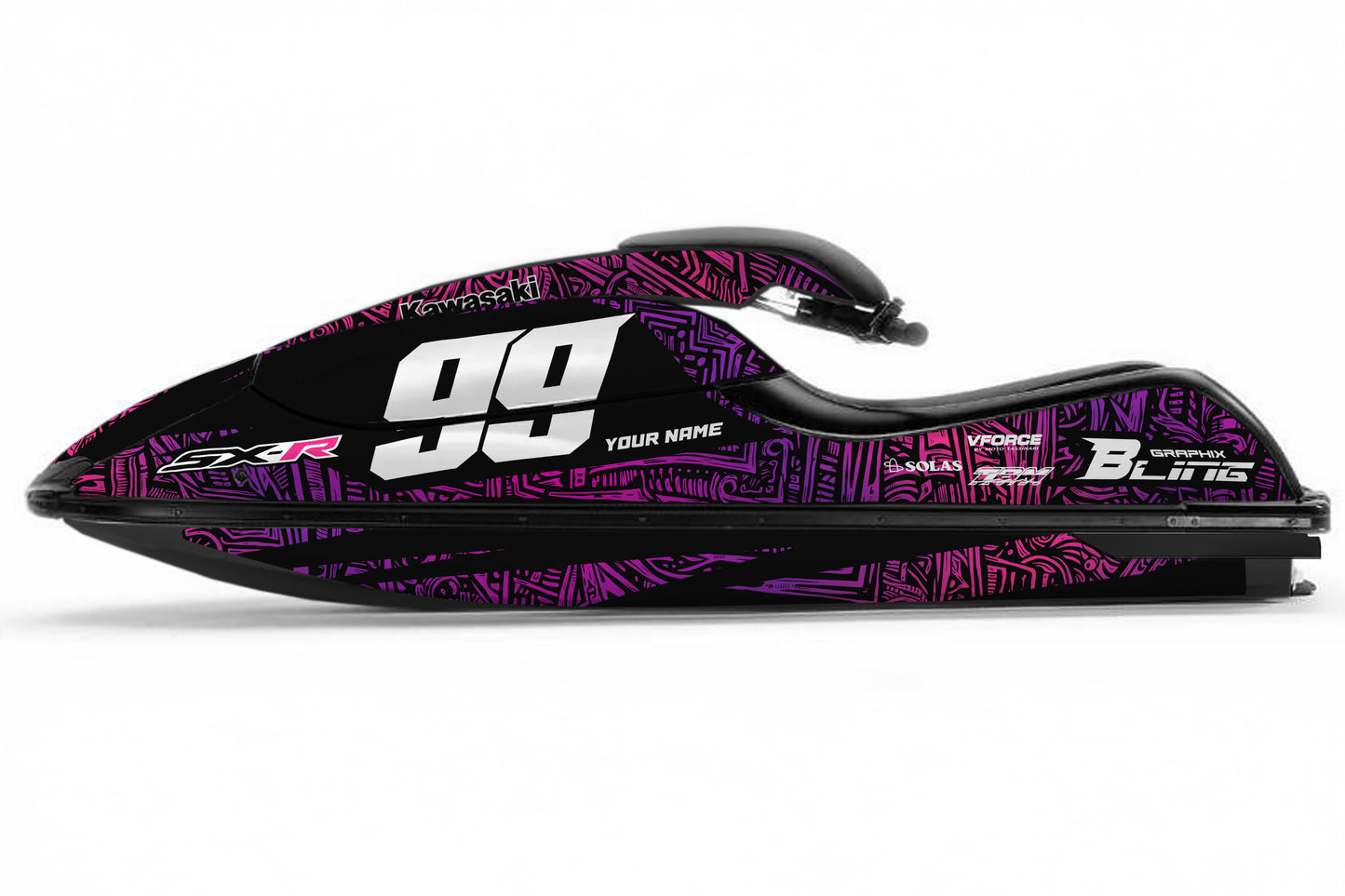 KAWASAKI SXR 800 FULL GRAPHICS KIT "TORTURE PINK" DESIGN