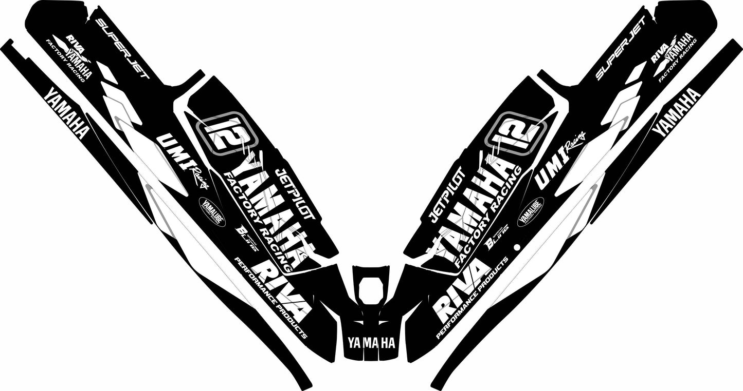 YAMAHA SUPER JET FULL GRAPHICS KIT "70TH ANNIVERSARY BLACK" DESIGN