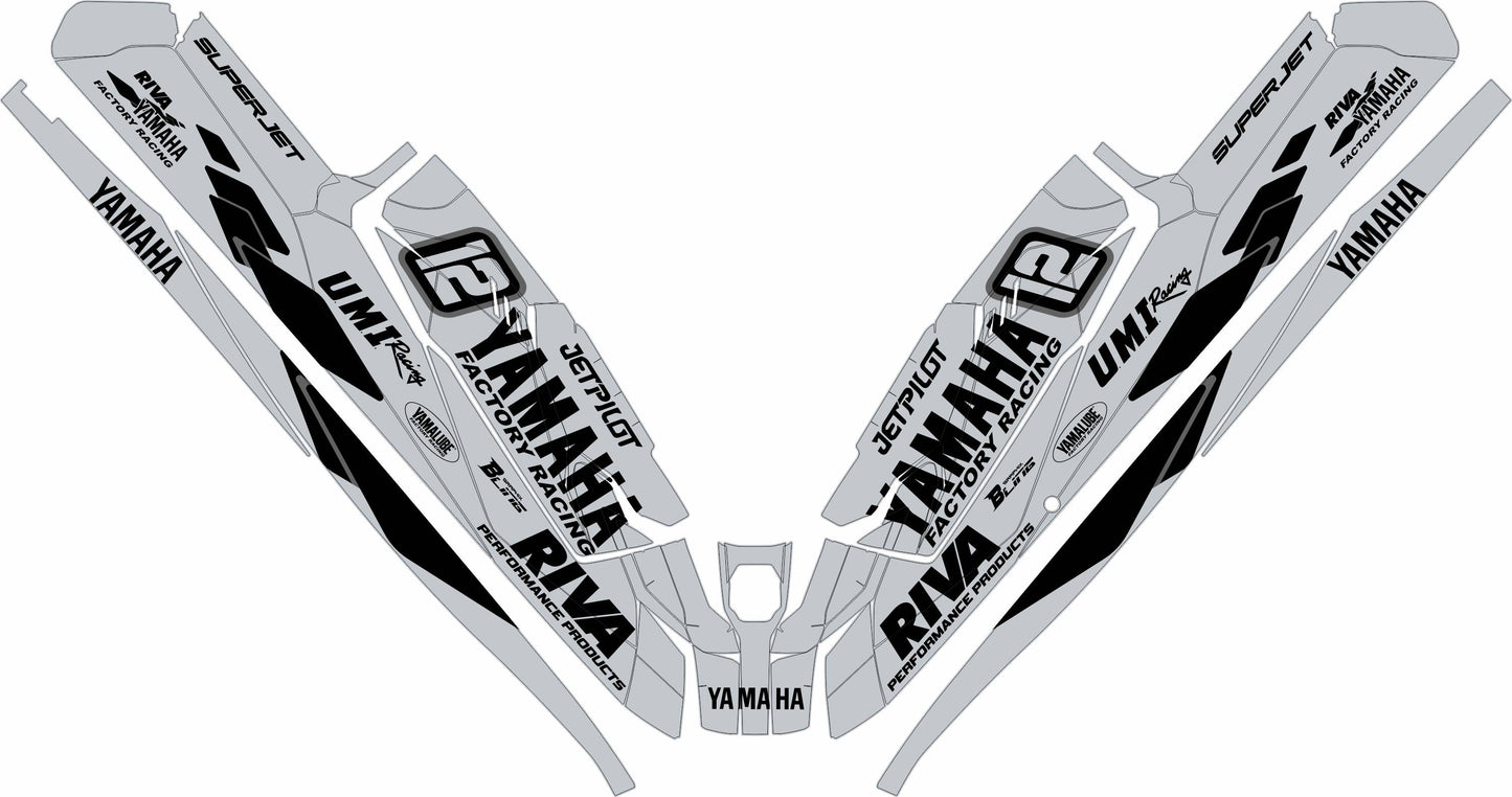 YAMAHA SUPER JET FULL GRAPHICS KIT "70TH ANNIVERSARY GREY" DESIGN