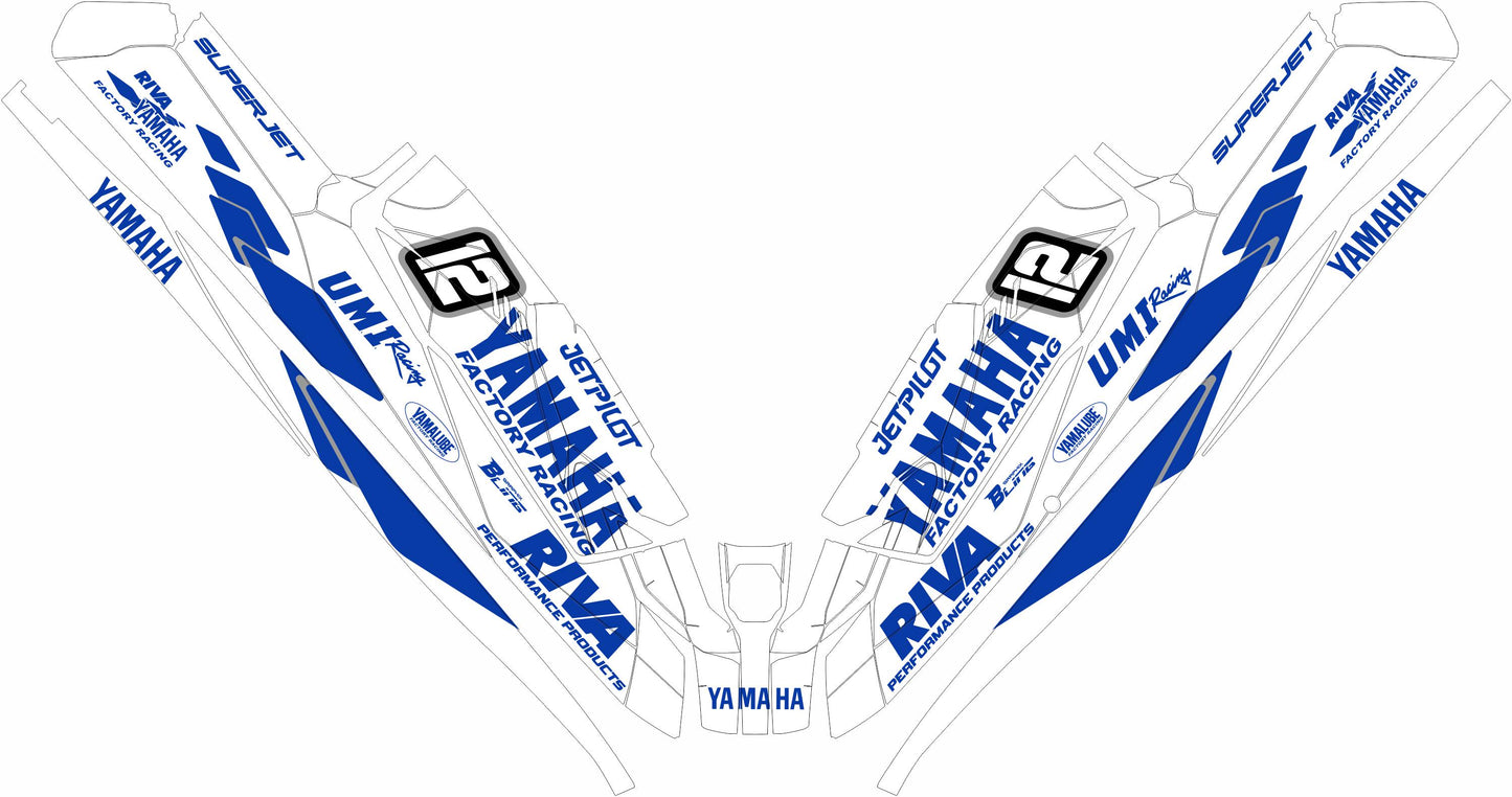 YAMAHA SUPER JET FULL GRAPHICS KIT "70TH ANNIVERSARY WHITE" DESIGN