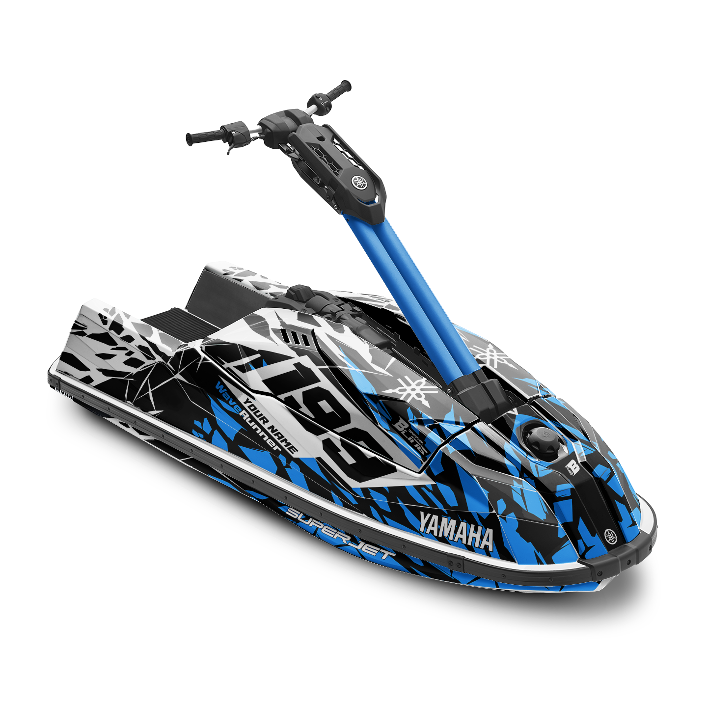 YAMAHA SUPER JET FULL GRAPHICS KIT "CLASHED BLUE" DESIGN