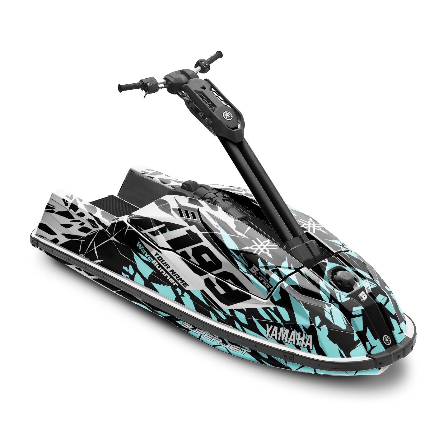 YAMAHA SUPER JET FULL GRAPHICS KIT "CLASHED ICE BLUE" DESIGN