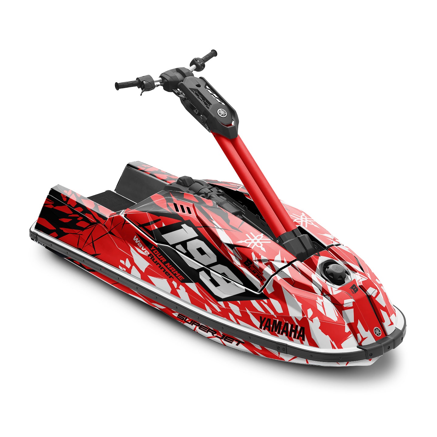 YAMAHA SUPER JET FULL GRAPHICS KIT "CLASHED RED" DESIGN