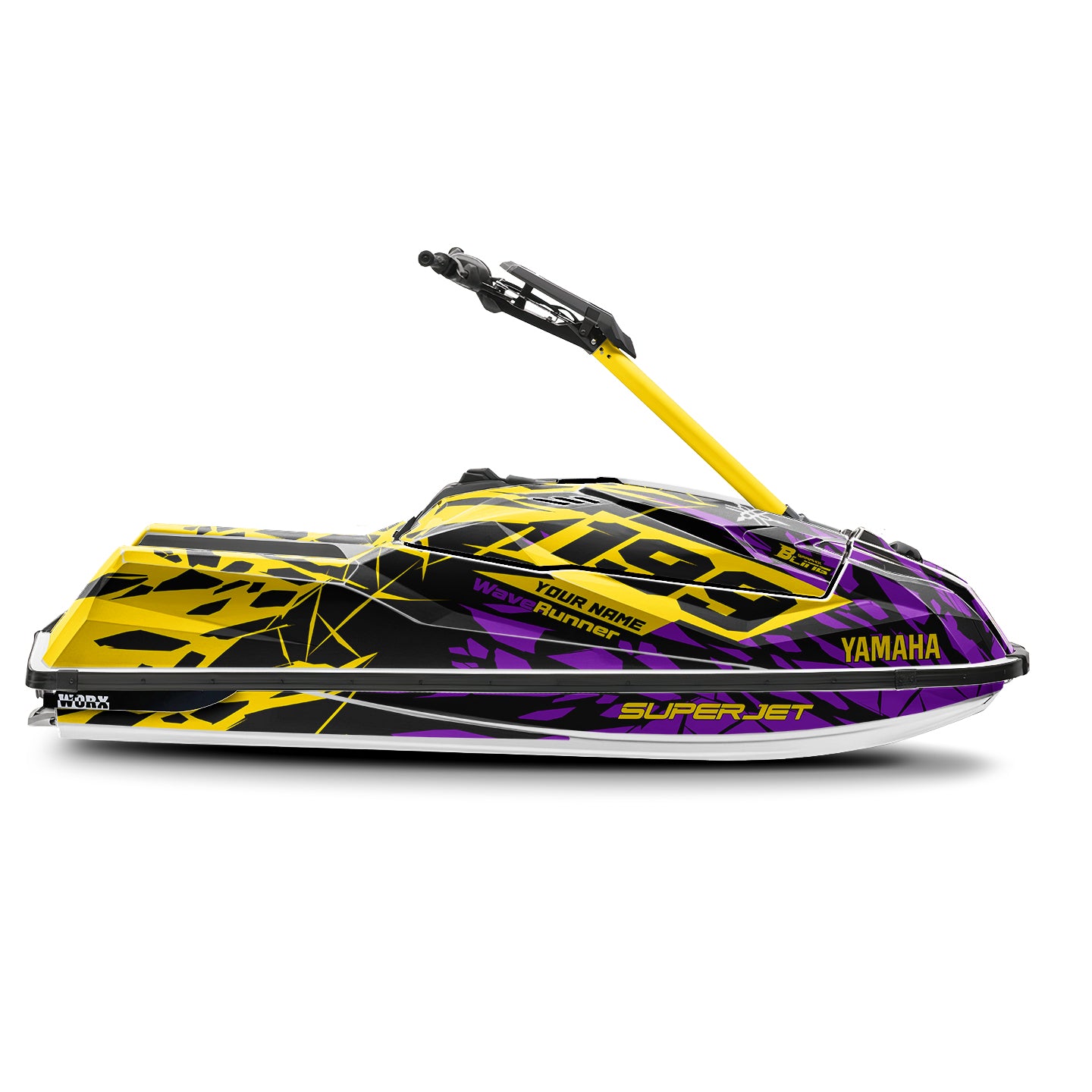 YAMAHA SUPER JET FULL GRAPHICS KIT "CLASHED YELLOW" DESIGN