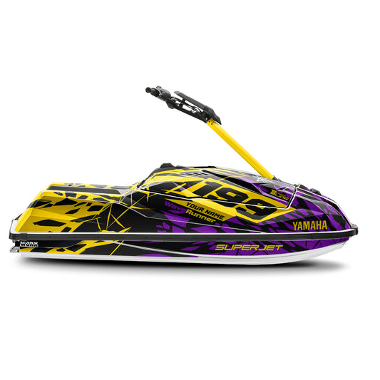YAMAHA SUPER JET FULL GRAPHICS KIT "CLASHED YELLOW" DESIGN