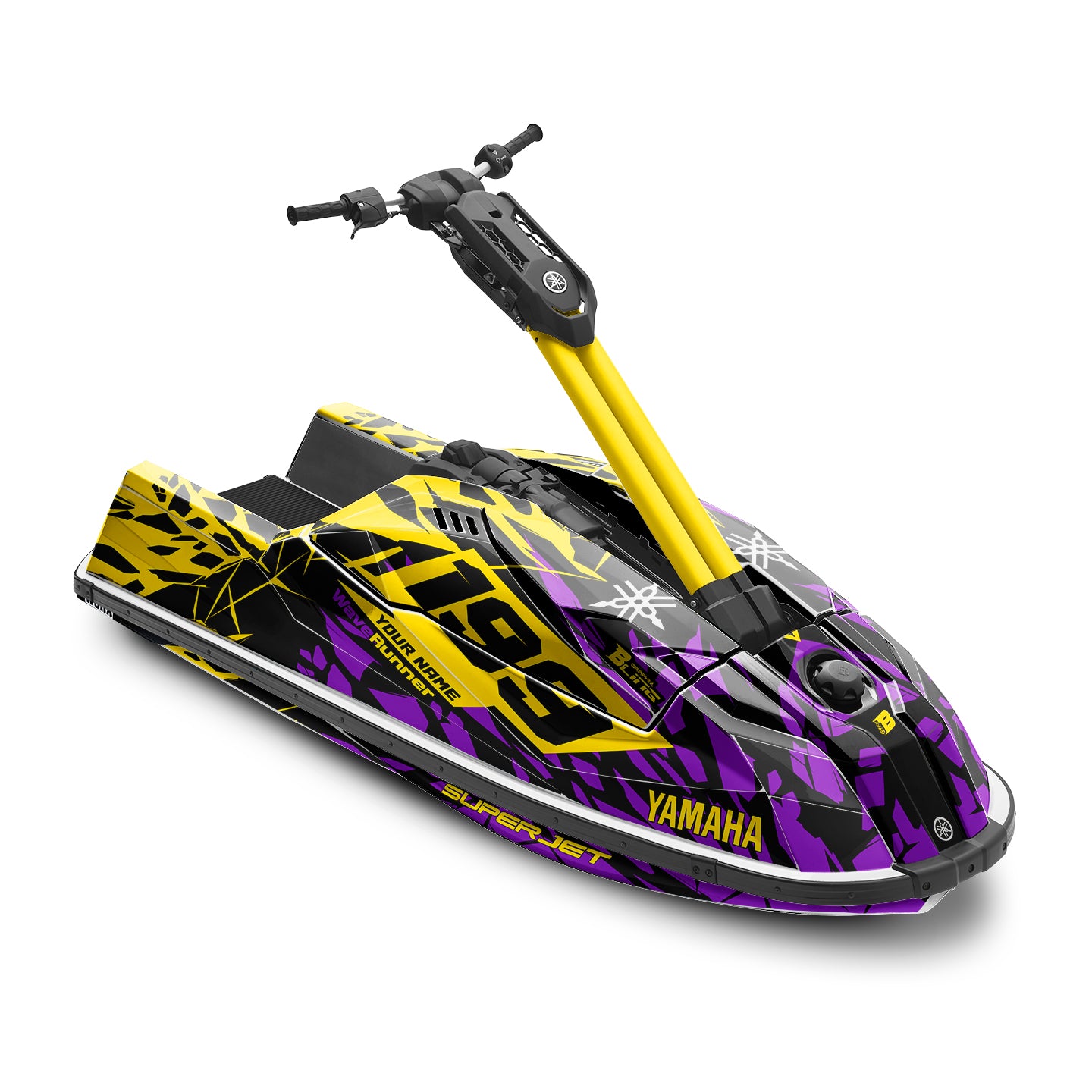 YAMAHA SUPER JET FULL GRAPHICS KIT "CLASHED YELLOW" DESIGN