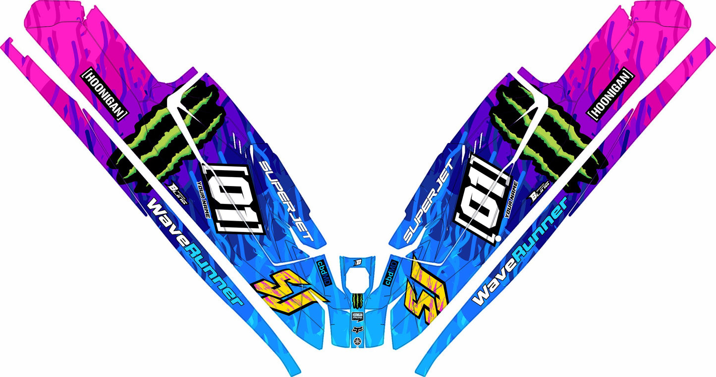 YAMAHA SUPER JET FULL GRAPHICS KIT "HOONIGAN RETRO" DESIGN