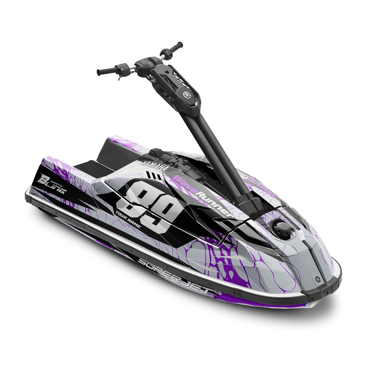 YAMAHA SUPER JET FULL GRAPHICS KIT "LIQUID GREY" DESIGN