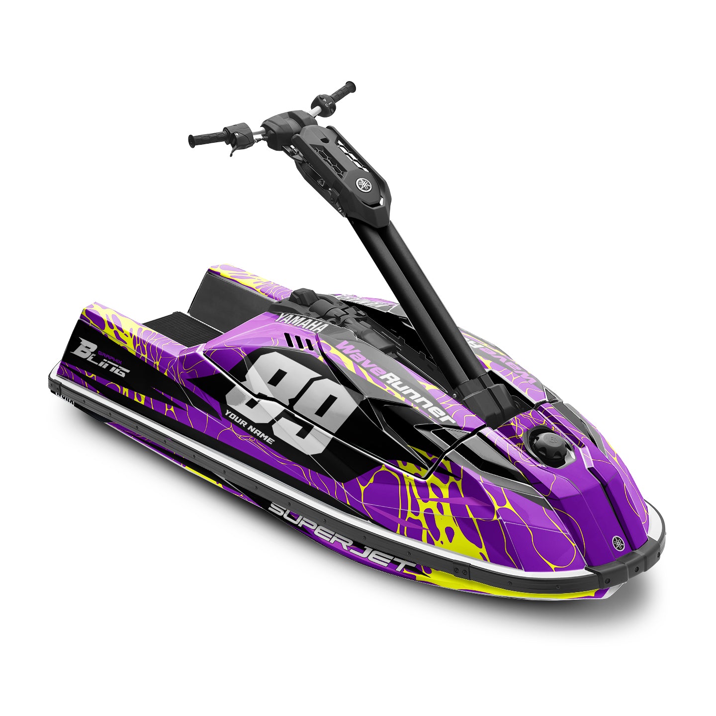 YAMAHA SUPER JET FULL GRAPHICS KIT "LIQUID PURPLE" DESIGN