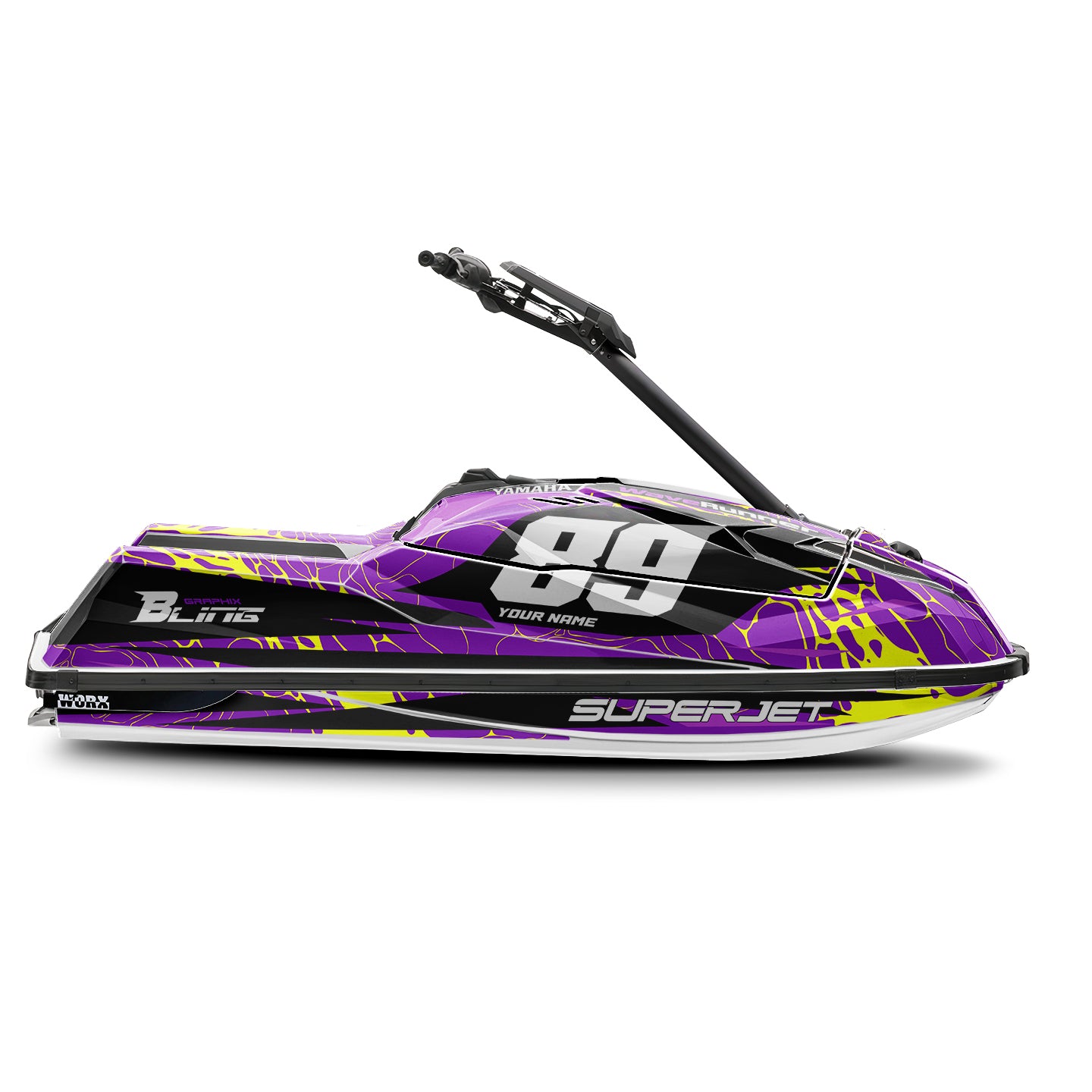 YAMAHA SUPER JET FULL GRAPHICS KIT "LIQUID PURPLE" DESIGN