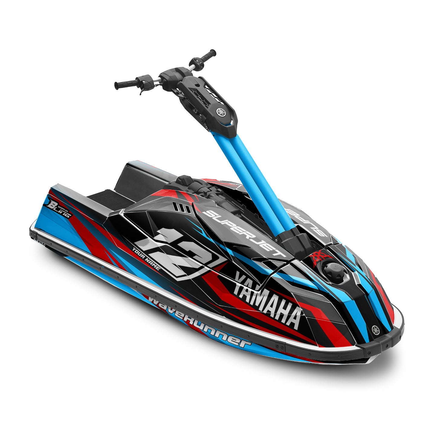 YAMAHA SUPER JET FULL GRAPHICS KIT "RACED BLUE" DESIGN