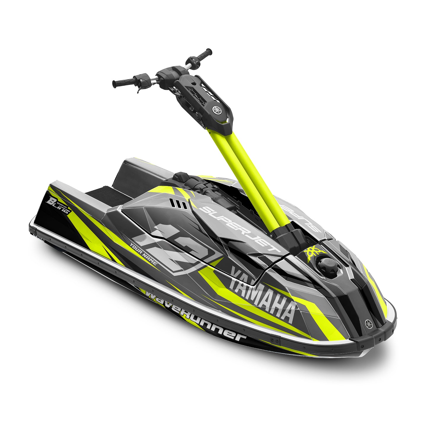 YAMAHA SUPER JET FULL GRAPHICS KIT "RACED LIME GREEN" DESIGN