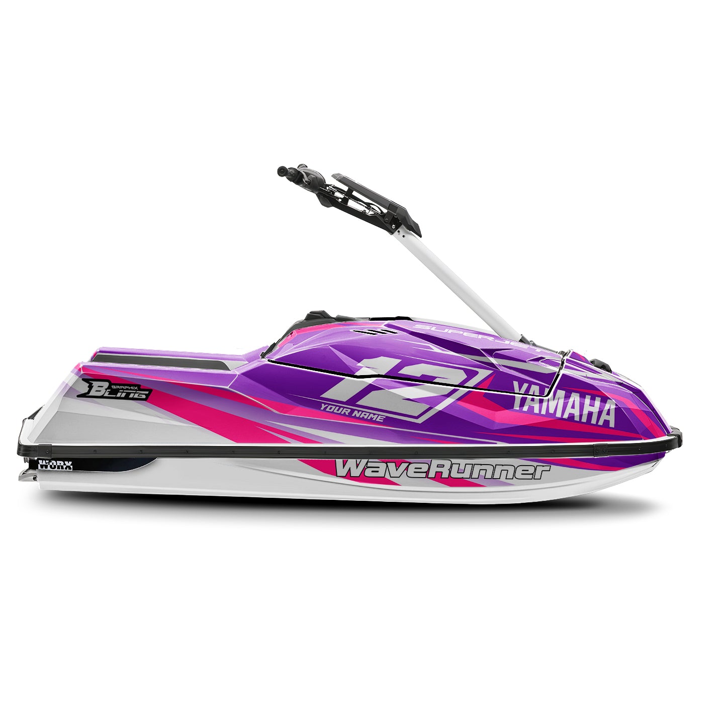 YAMAHA SUPER JET FULL GRAPHICS KIT "RACED PURPLE" DESIGN