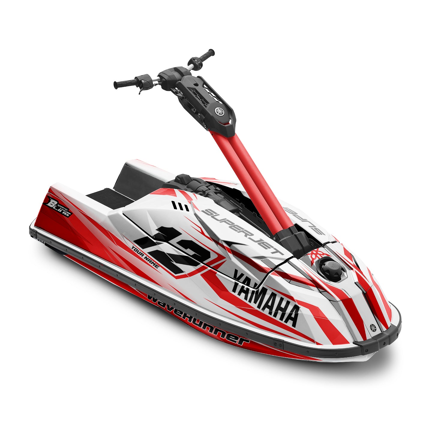 YAMAHA SUPER JET FULL GRAPHICS KIT "RACED RED" DESIGN