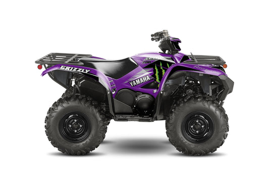 YAMAHA GRIZZLY 660 700 FULL GRAPHICS KIT ''FACT PURPLE'' DESIGN