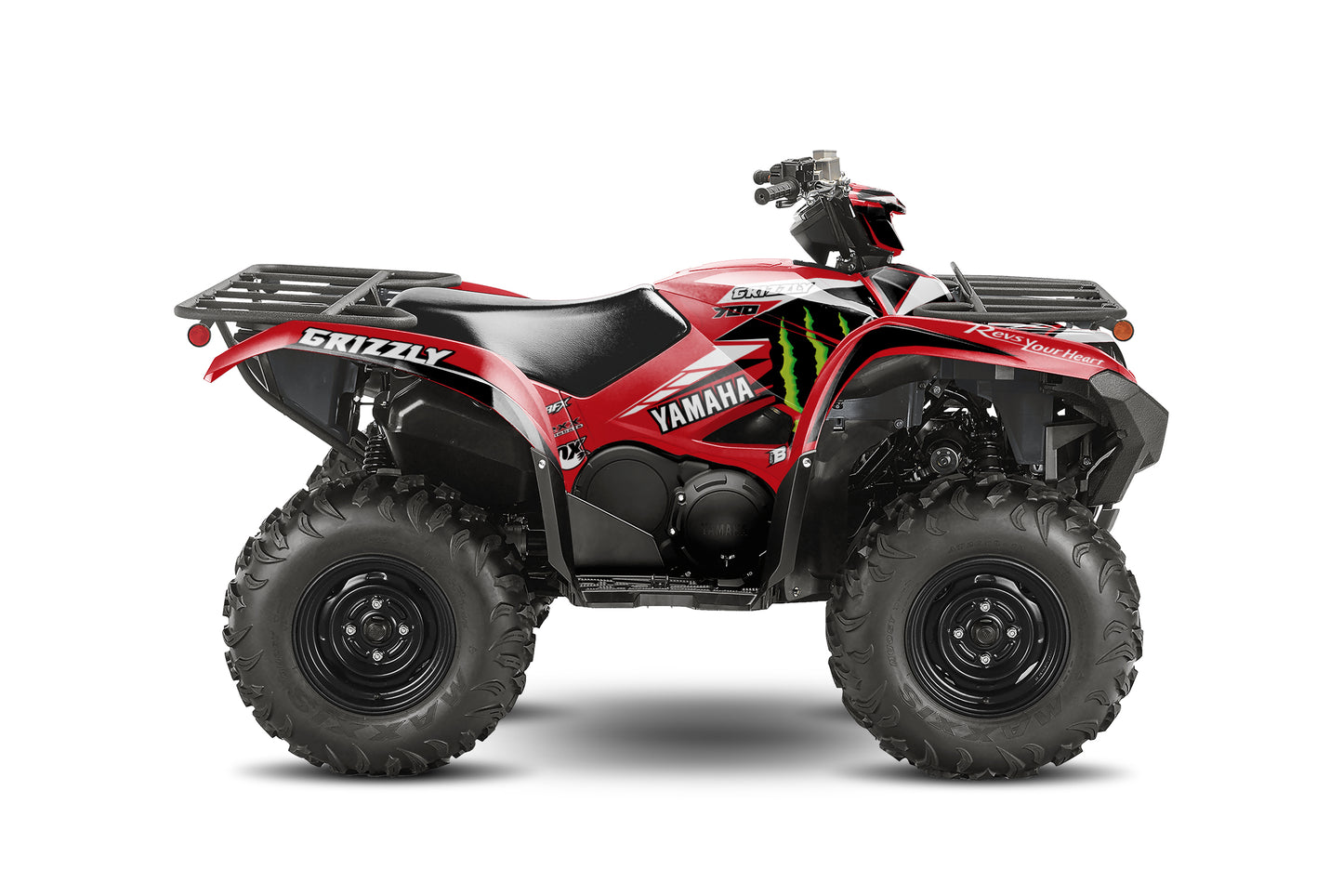 YAMAHA GRIZZLY 660 700 FULL GRAPHICS KIT ''FACT RED'' DESIGN