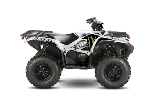 YAMAHA GRIZZLY 660 700 FULL GRAPHICS KIT ''FACT WHITE'' DESIGN