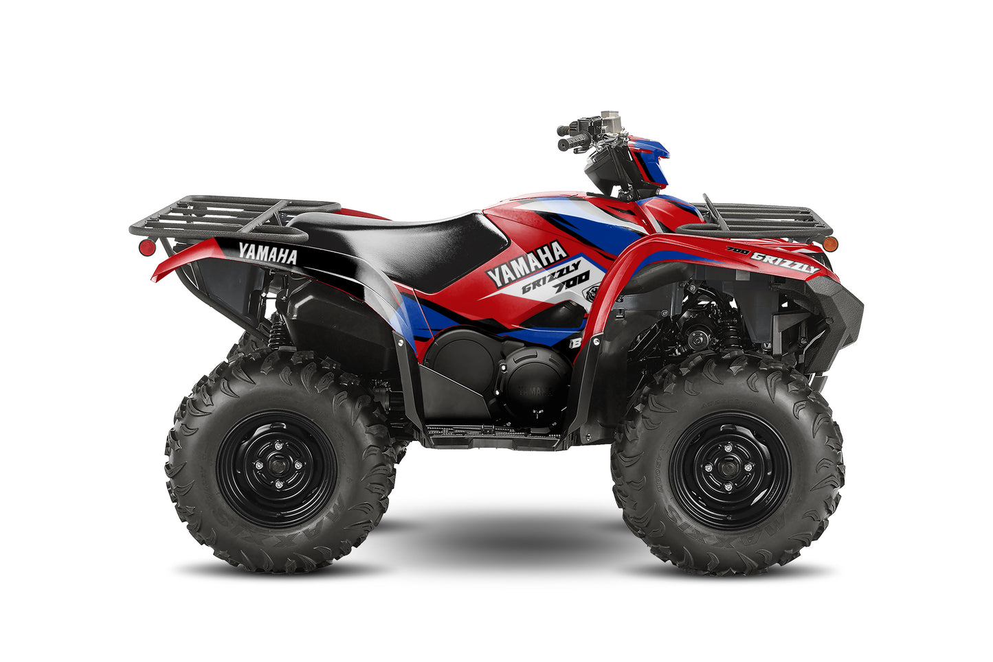 YAMAHA GRIZZLY 660 700 FULL GRAPHICS KIT ''ATOM RED'' DESIGN