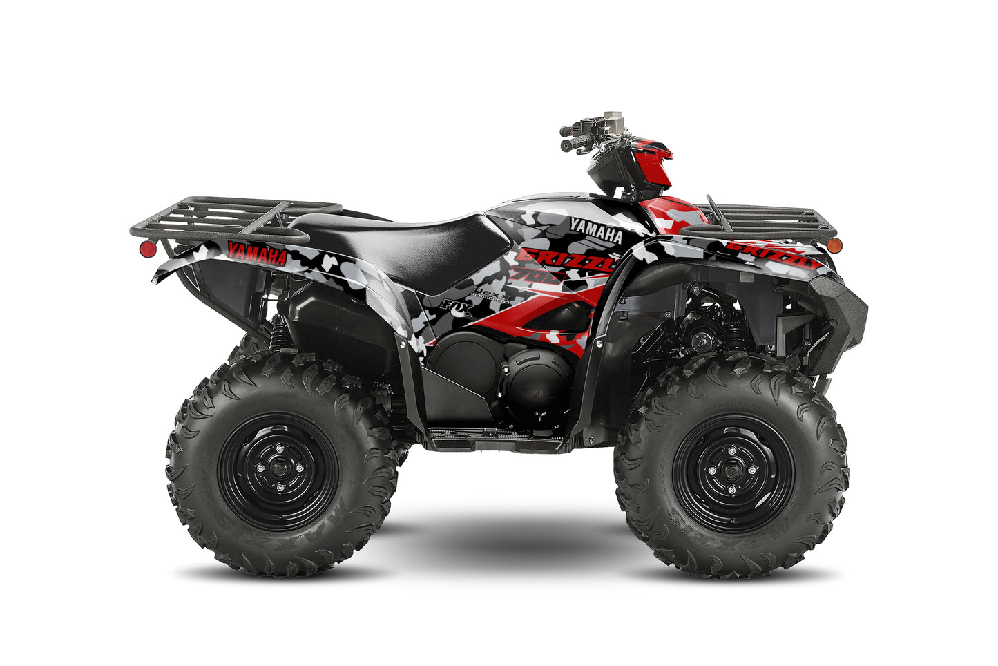 YAMAHA GRIZZLY 660 700 FULL GRAPHICS KIT ''CAMO RED'' DESIGN