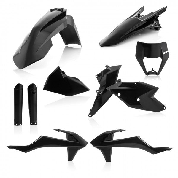 FULL KITS PLASTICS KTM EXC 17/19 incl. HEADLIGHT CAP - BLACK