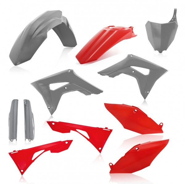 FULL KIT PLASTIC HONDA CRF450 + CRF250 19-20 7 pieces - GREY/RED