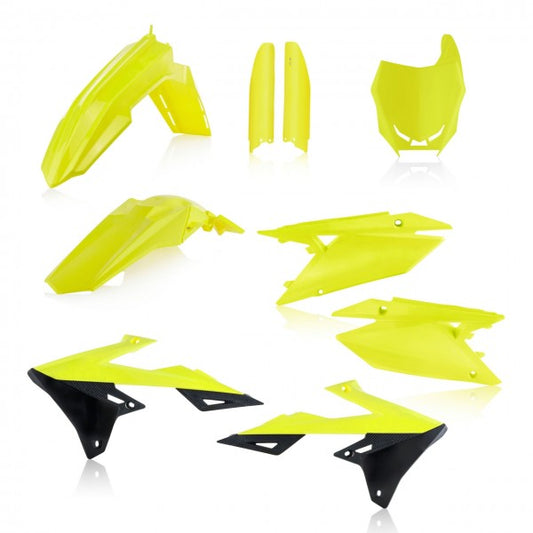 FULL KIT PLASTICS SUZUKI RMZ 250 19-20 + RMZ 450 18-20 - FLUO YELLOW