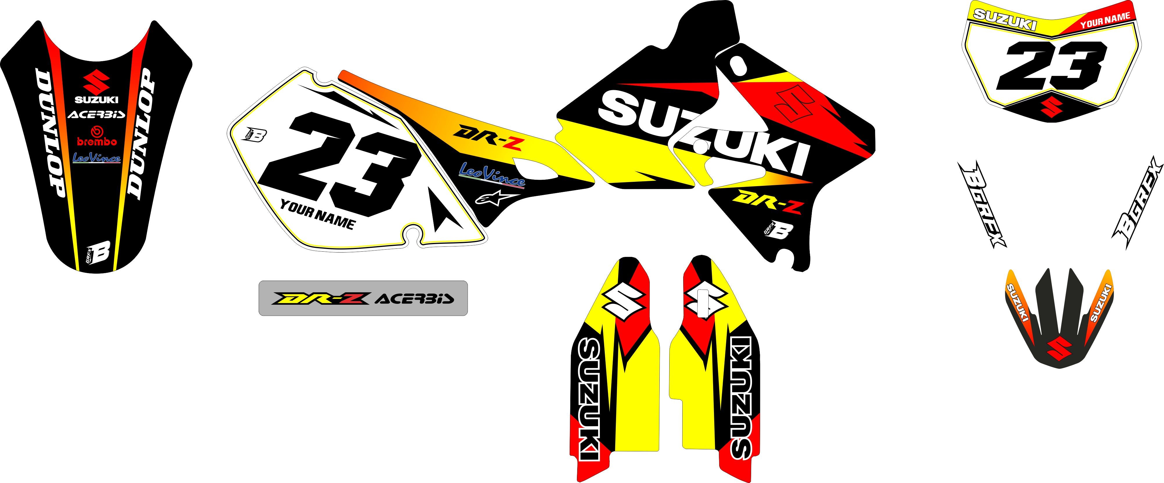 SUZUKI DRZ400 GRAPHICS KIT ''YellowPower'' DESIGN – bling graphix