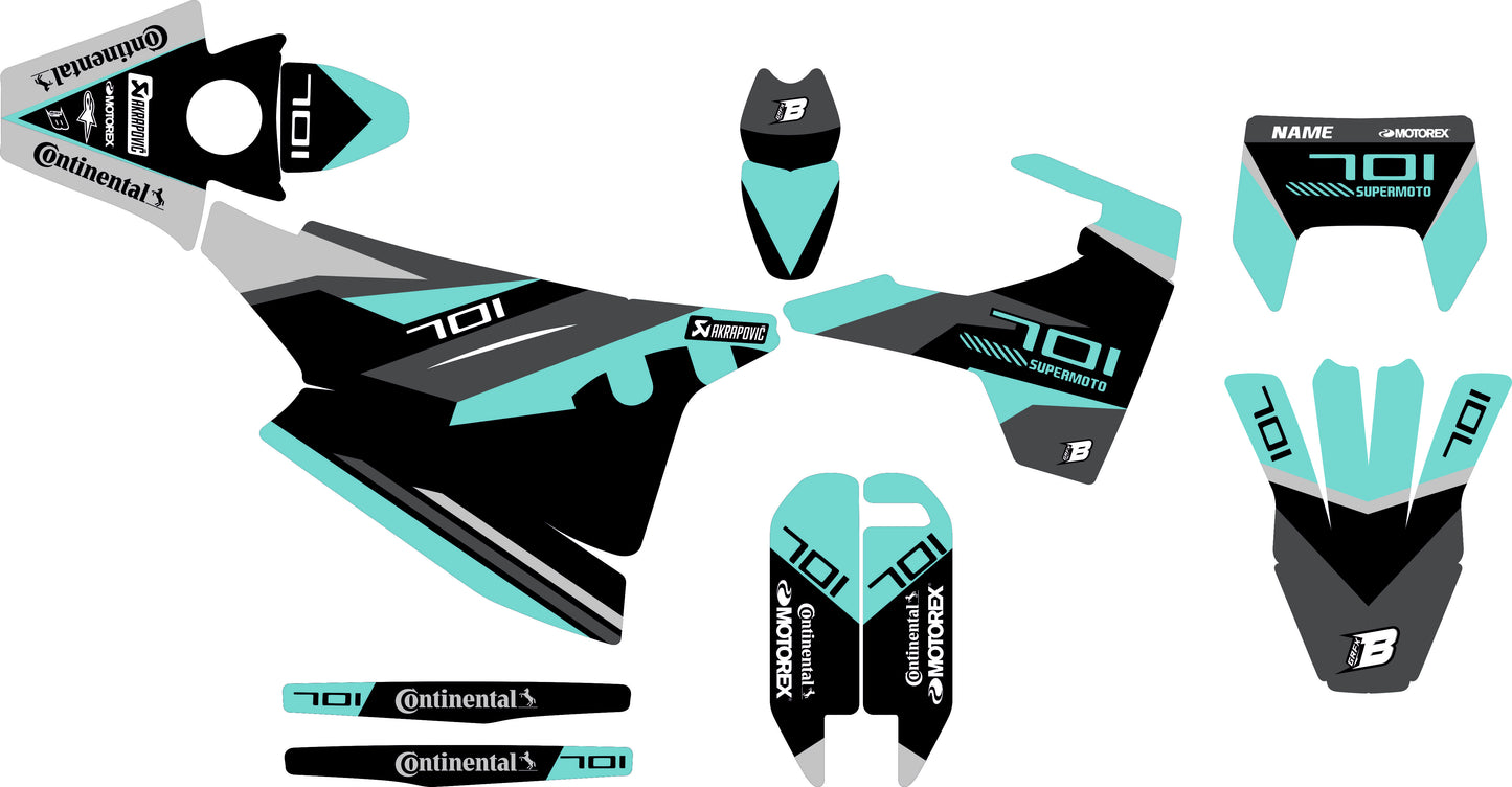 701 GRAPHICS KIT ''STRIKER TURQUOISE'' DESIGN