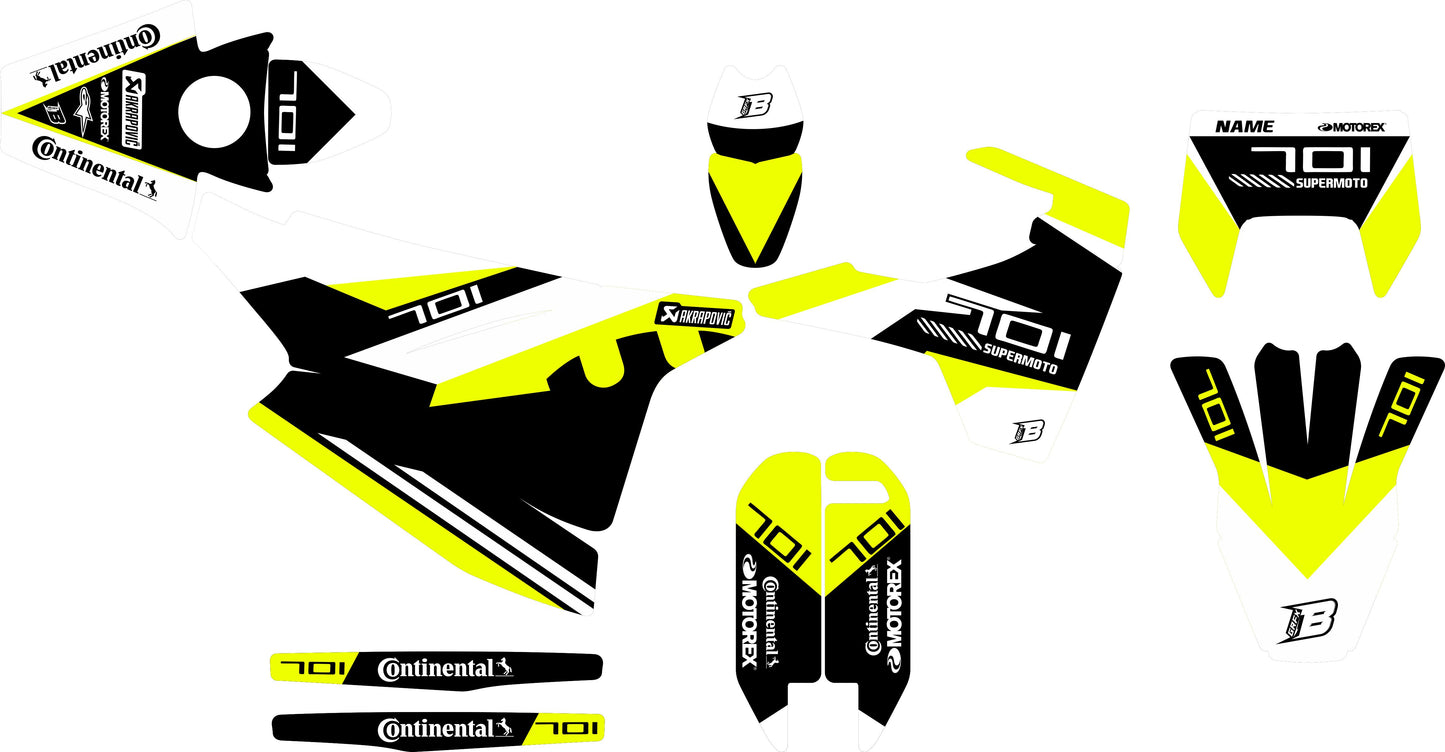 701 FLUO GRAPHICS KIT ''STRIKER Flo BLACK'' DESIGN