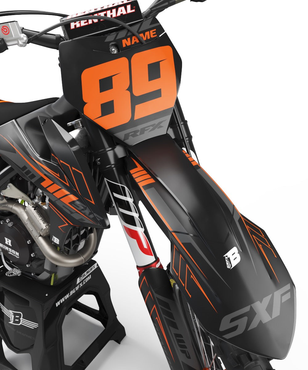 FULL GRAPHICS KIT FOR KTM IN MATT ''SINGLE BLACK'' DESIGN