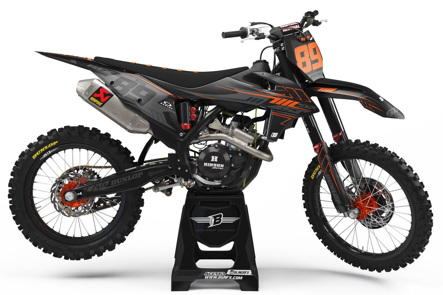 FULL GRAPHICS KIT FOR KTM IN MATT ''SINGLE BLACK'' DESIGN