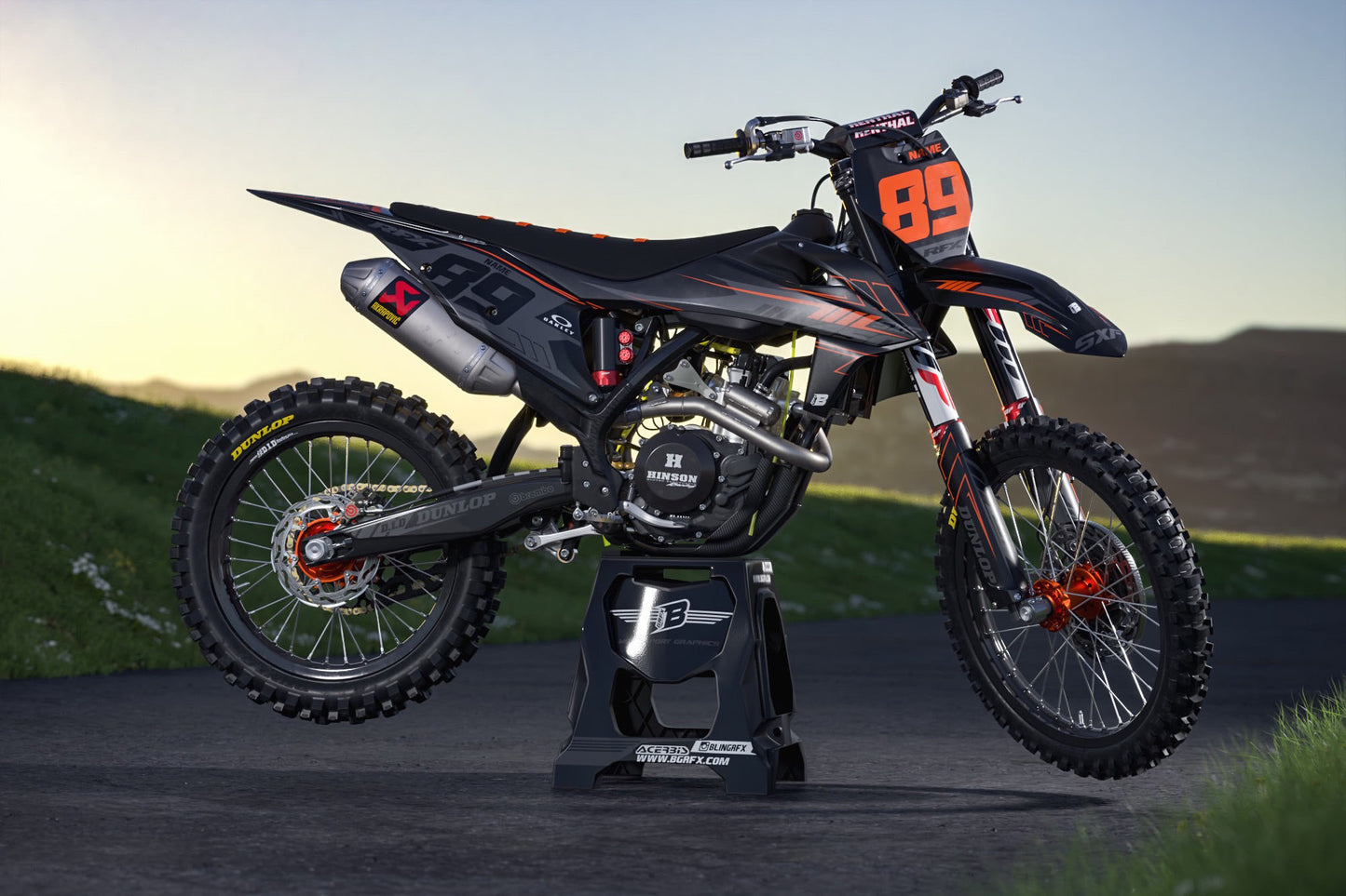 FULL GRAPHICS KIT FOR KTM IN MATT ''SINGLE BLACK'' DESIGN