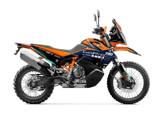 FULL GRAPHICS KIT FOR KTM ADVENTURE 790-890 2018-2022 ''GOPRO Dakar790'' DESIGN