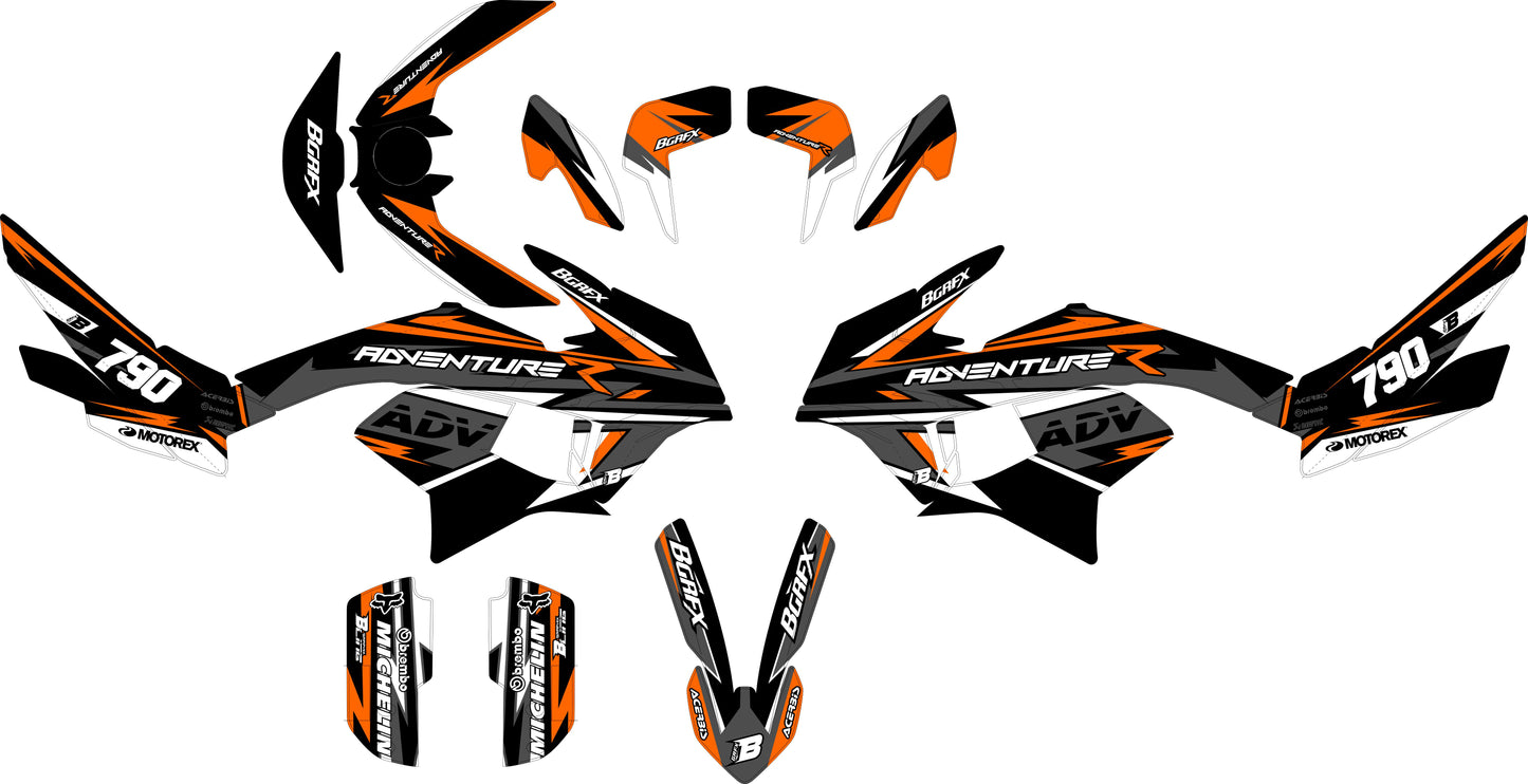 FULL GRAPHICS KIT FOR KTM ADVENTURE 790-890 2018-2022 ''BLADE ADV'' DESIGN