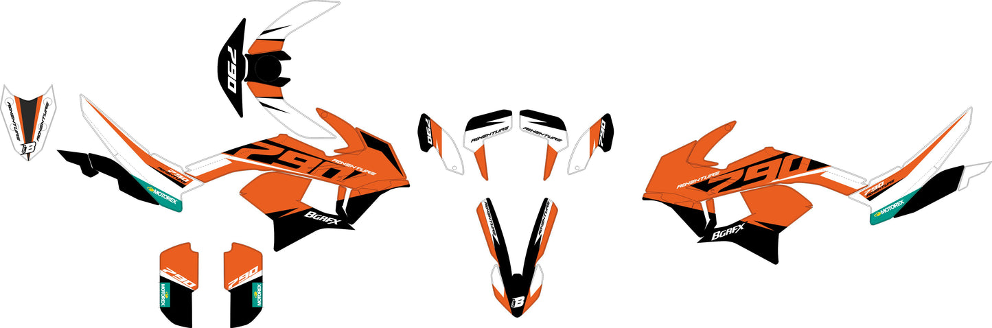 FULL GRAPHICS KIT FOR KTM ADVENTURE 790-890 2018-2022 ''EAGLE'' DESIGN