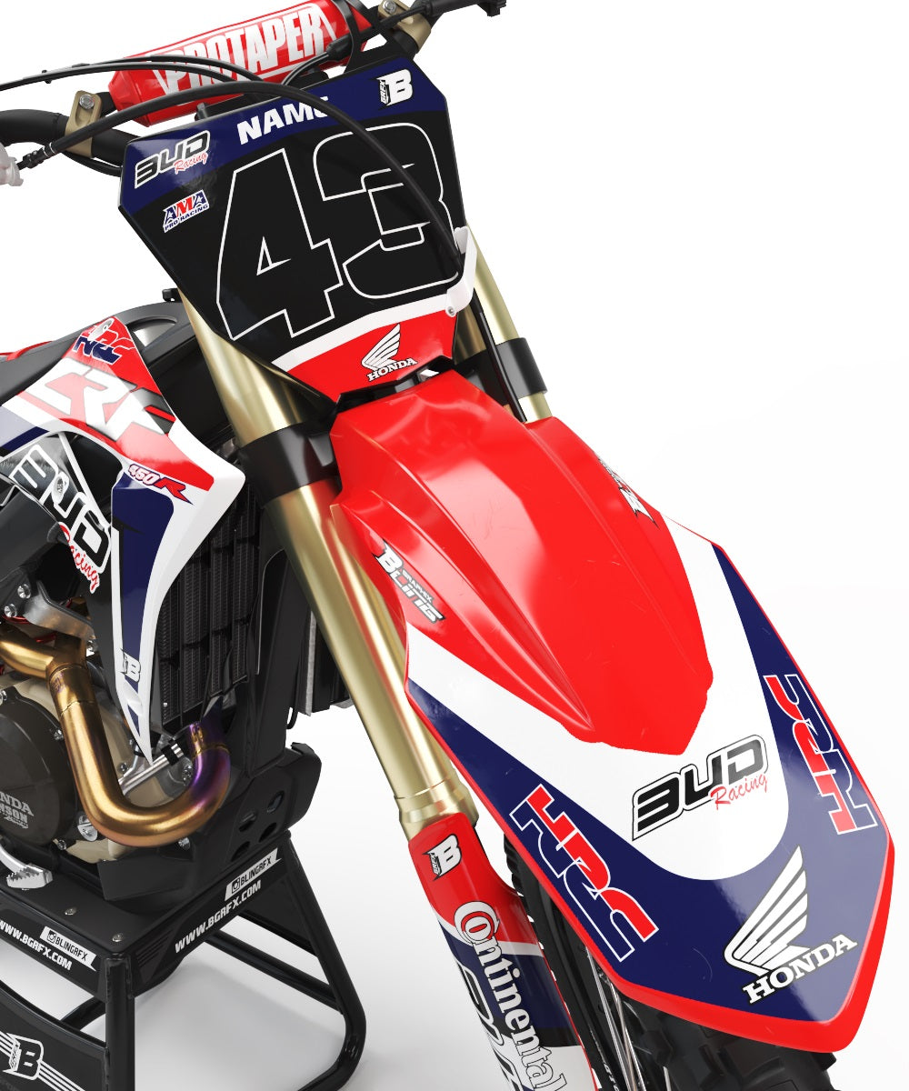 HONDA GRAPHICS KIT CHROME ''BUD RACING'' DESIGN – bling graphix