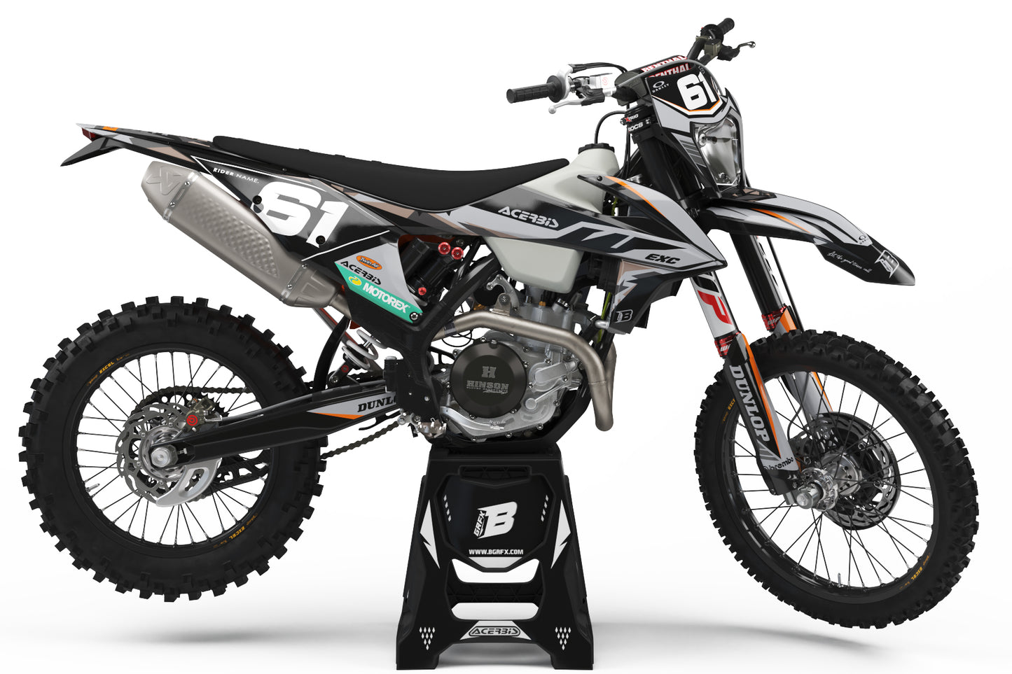 FULL GRAPHICS KIT FOR KTM ''TRINGLED GREY'' DESIGN