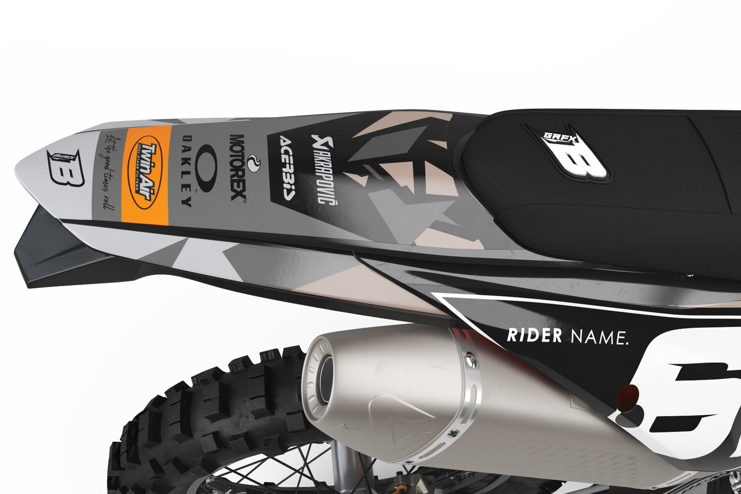 FULL GRAPHICS KIT FOR KTM ''TRINGLED GREY'' DESIGN