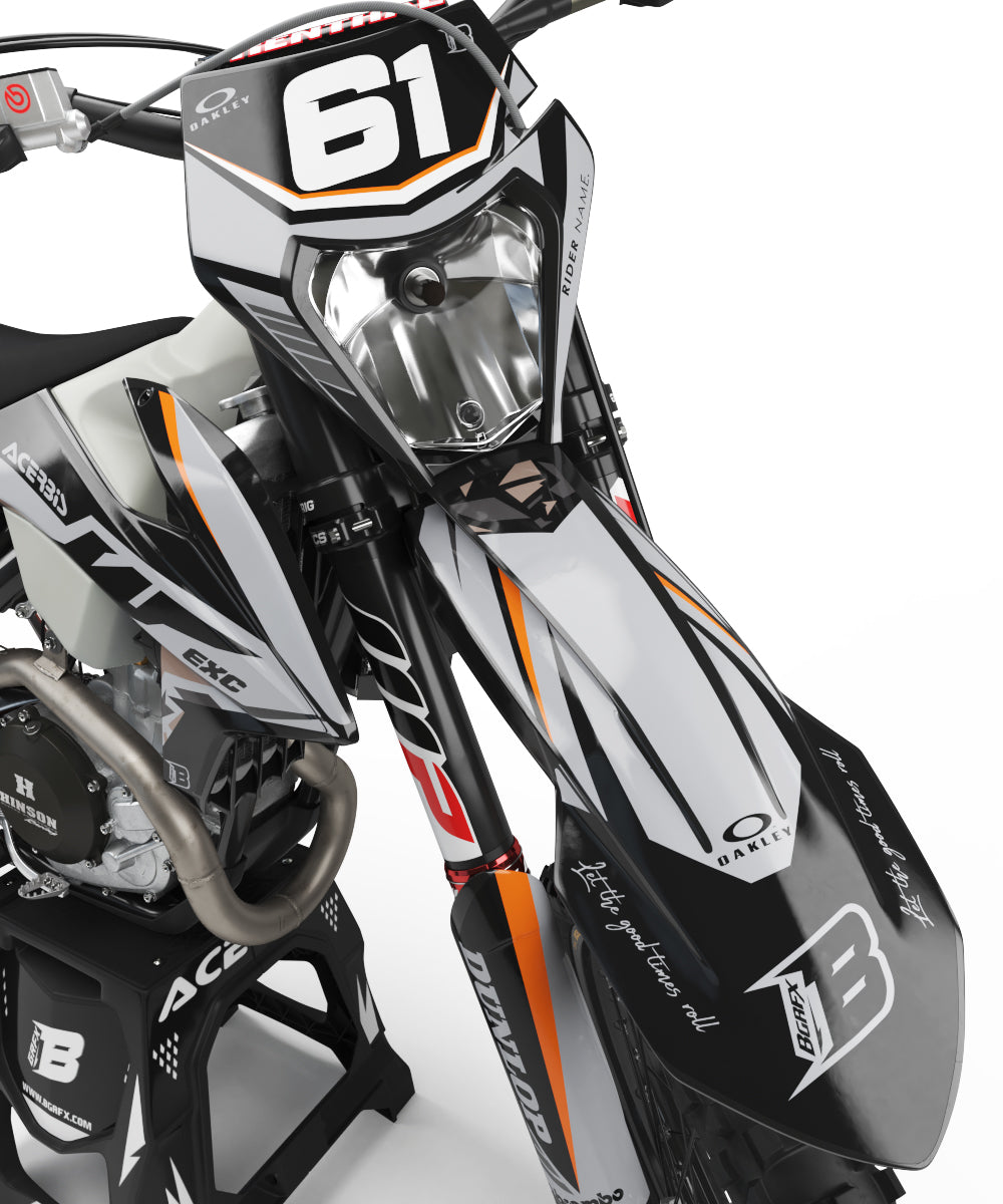 FULL GRAPHICS KIT FOR KTM ''TRINGLED GREY'' DESIGN