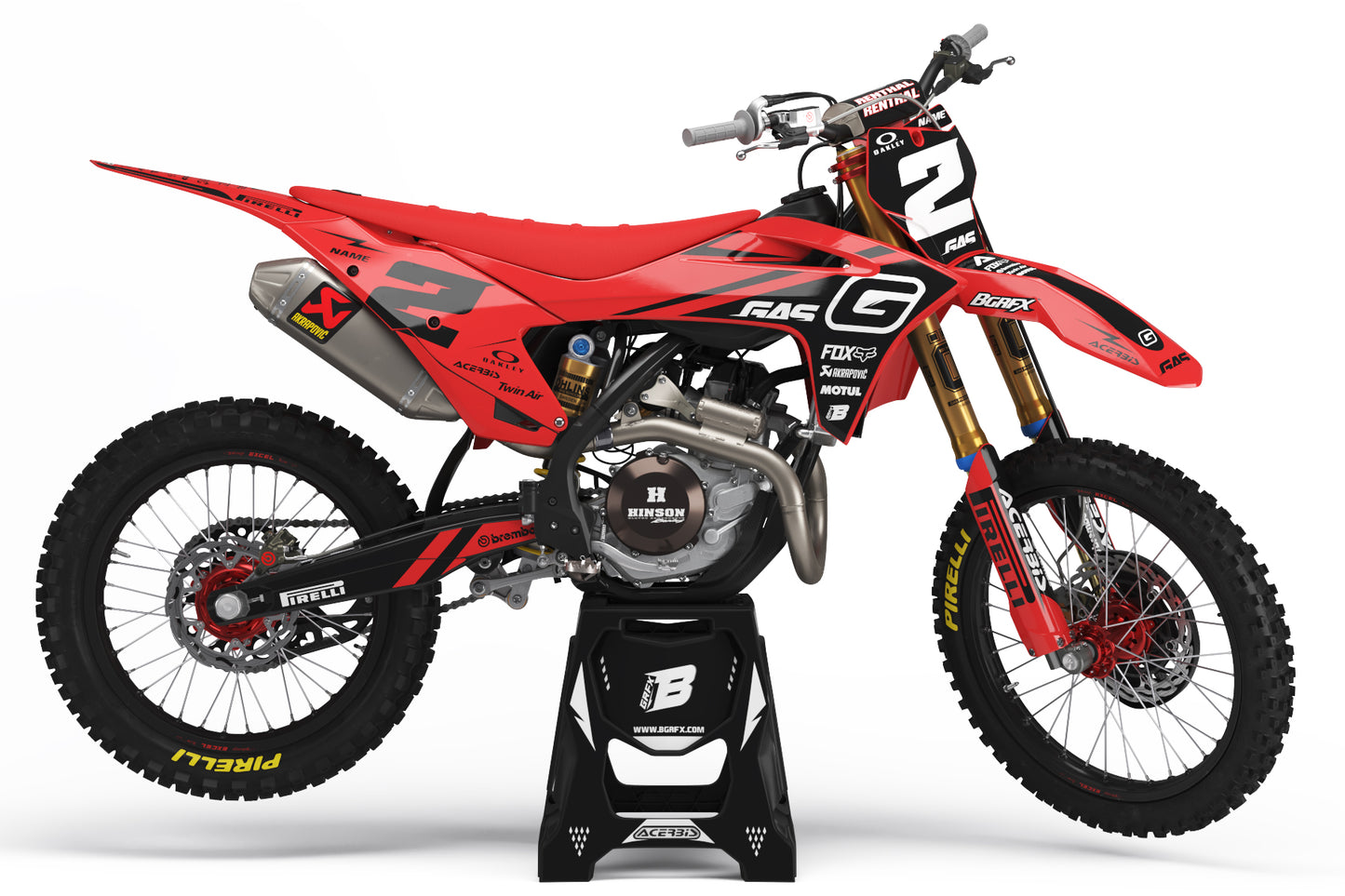 FULL GRAPHICS KIT FOR GASGAS ''BASED RED'' DESIGN