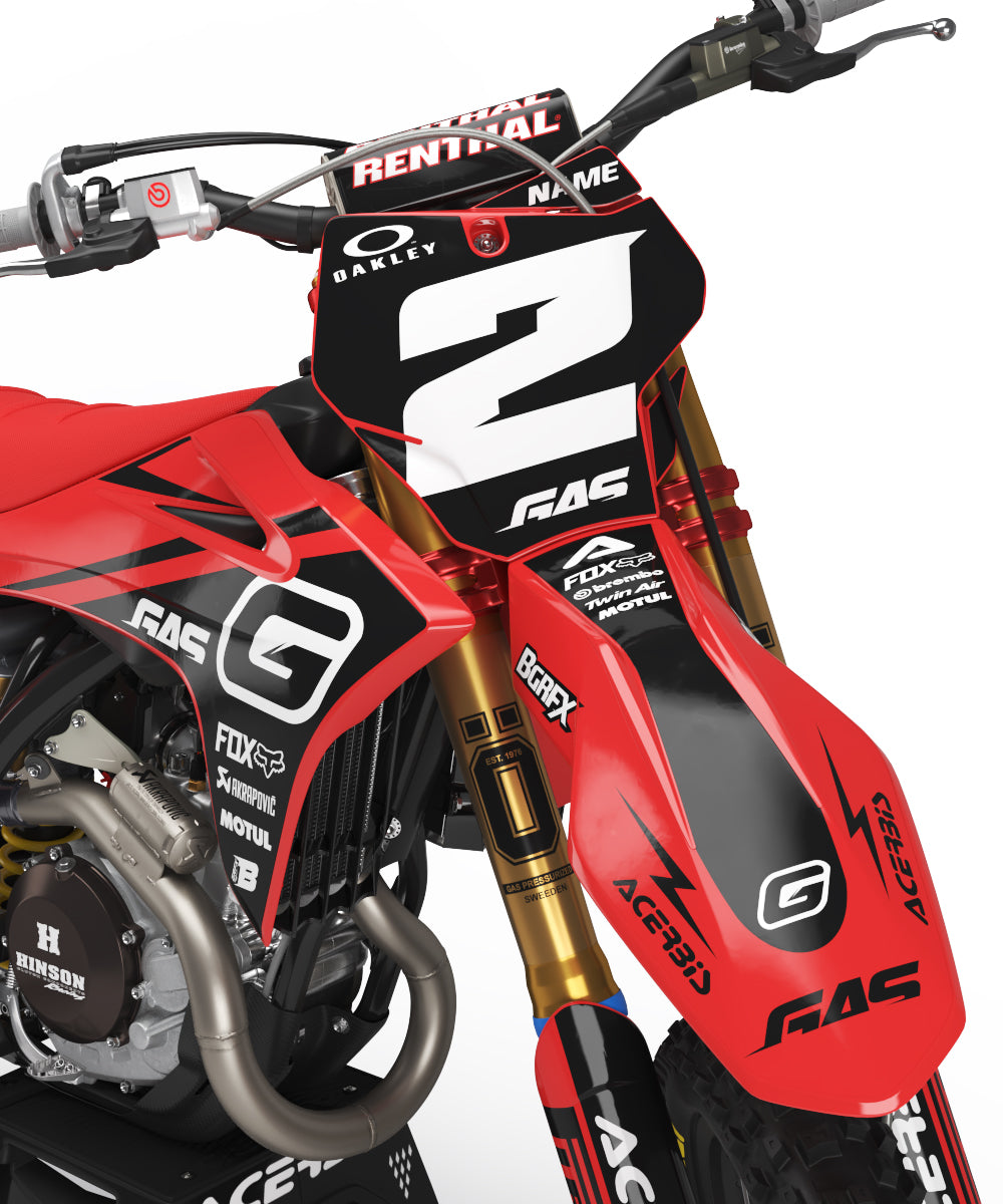 FULL GRAPHICS KIT FOR GASGAS ''BASED RED'' DESIGN