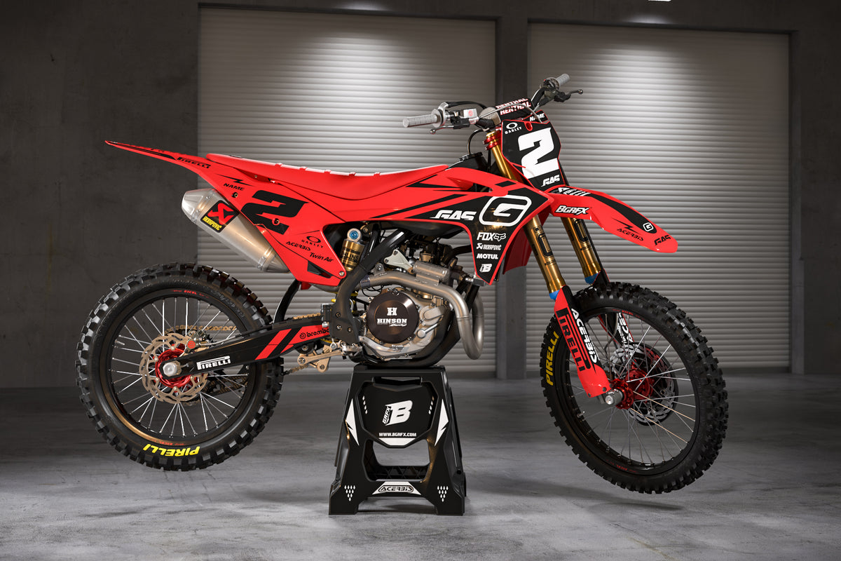 FULL GRAPHICS KIT FOR GASGAS ''BASED RED'' DESIGN – bling graphix