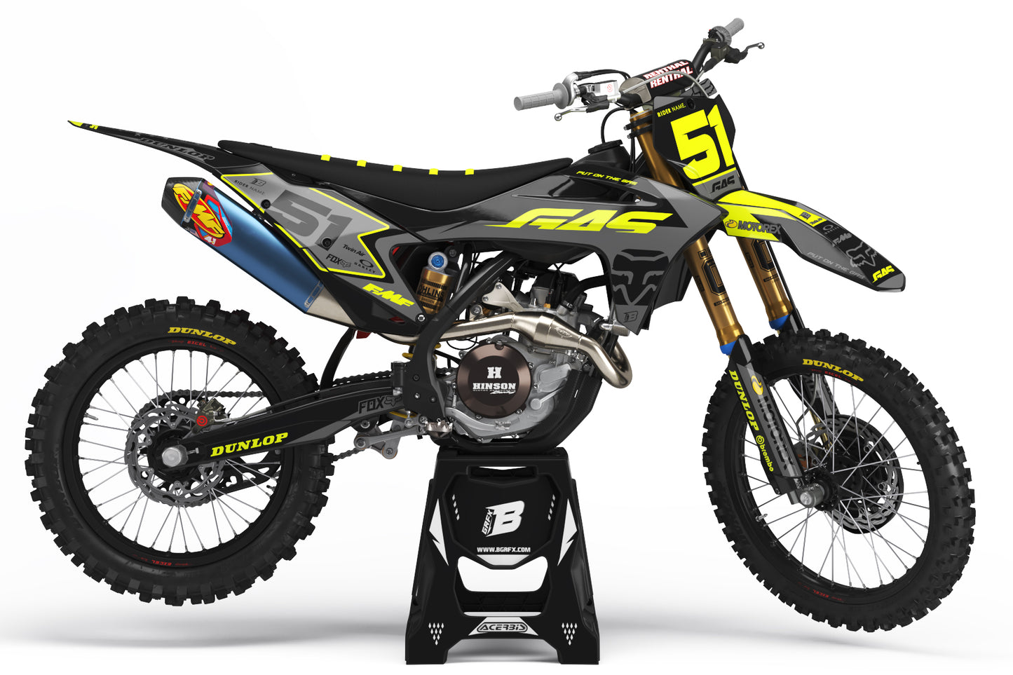 FULL GRAPHICS KIT FOR GASGAS ''STEALTH FLUO'' DESIGN