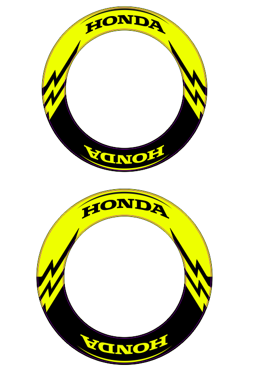 SUPERMOTO RIM WRAPS  KIT ''NEON THUNDER'' DESIGN